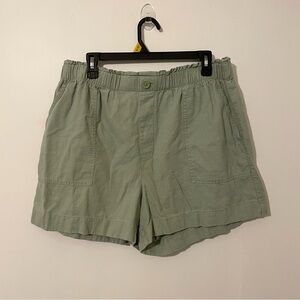 Loft High Rise Short Linen Viscose Shorts With Pockets Stretch Waist Size Large